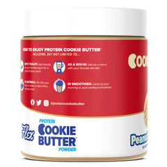 Flexible Dieting Whey Cookie Butter Powder with real cookie flakes for crunchy dessert topping.