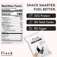 Close-up of Flock chips showing crisp, high-protein bites.