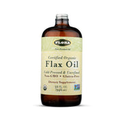 Flora Flax Oil bottle on kitchen counter for daily omega-3 support.