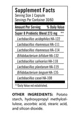 Flora Super 8 bottle label close-up highlighting 42B CFU potency