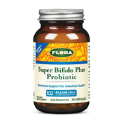Flora Super Bifido Plus bottle front showing label design for gut balance.