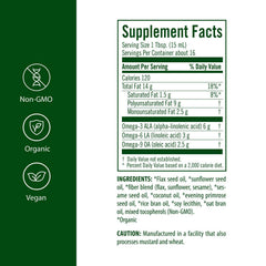Flora Udo's Omega 3-6-9 pour highlights a nutty flavor for meals