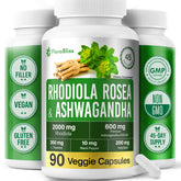 FloraBliss Rhodiola Rosea bottle front view for daily energy support
