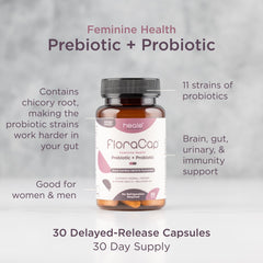 FloraCap bottle front label shows non-GMO formulation