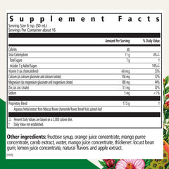 Floradix calcium magnesium liquid pour demonstrates easy daily dosing.