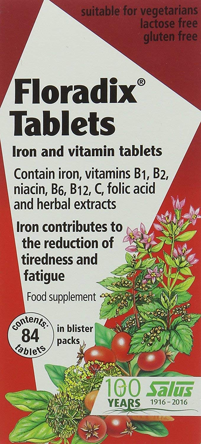 Floradix Iron bottle close-up, ideal for daily iron support.