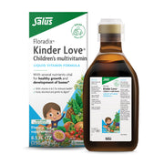 Floradix Kinder Love bottle ready for daily kids' vitamin routine.