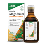 Floradix Magnesium bottle pouring, easy daily use for wellness