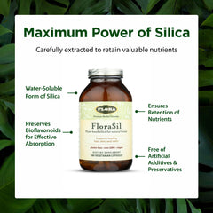 FloraSil capsules pouring from bottle for easy daily use