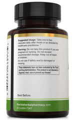 Florida Herbal Pharmacy avocado extract capsules pour demonstrates easy daily dosage.