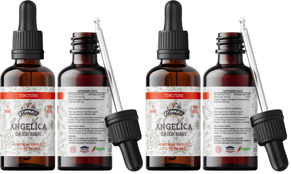 Florida Herbs Angelica tincture bottle for daily herbal routines and convenient dosing.