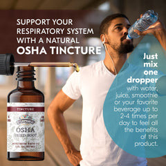 Florida Herbs OSHA Root label close-up highlighting organic ingredients