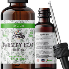 Florida Herbs parsley leaf tincture bottle with pour spout for easy daily dosing.