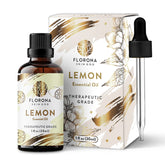 Florona Lemon essential oil bottle with pure citrus aroma for diffusers and skincare