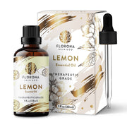 Florona Lemon essential oil bottle with pure citrus aroma for diffusers and skincare