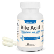 Florvyn conjugated bile acid supplement bottle close-up highlighting fat digestion support