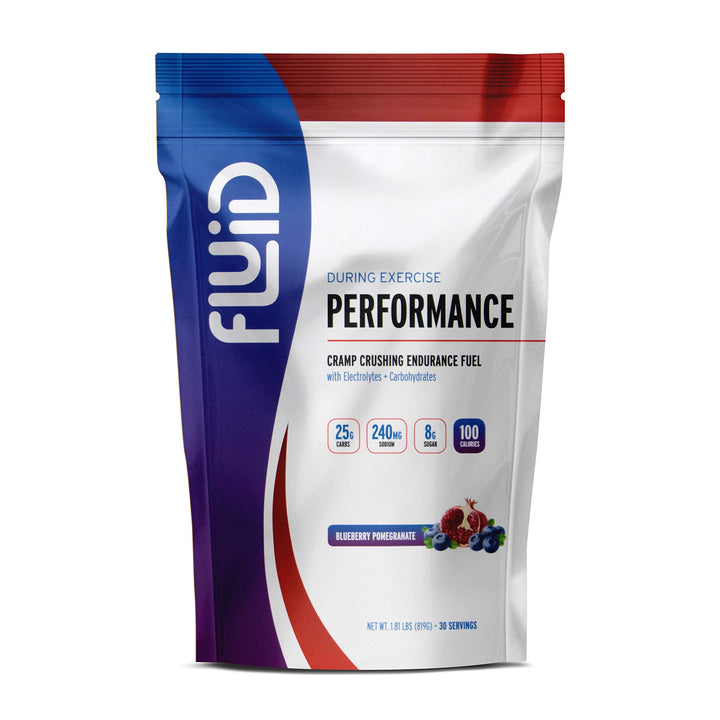 Fluid Performance blueberry-pomegranate bottle for steady workout energy