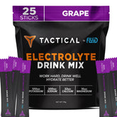 Fluid Tactical grape electrolyte powder packet ready to mix for on-the-go hydration