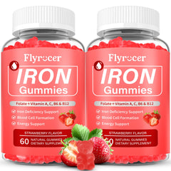 Flyrocer Iron Gummies bottle ready for daily energy support.