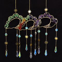 Fmelut Tree of Life wire-wrapped pendant with natural stones