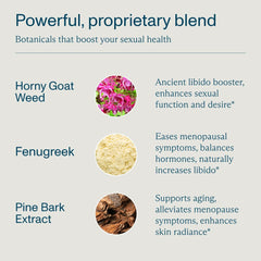 FOCL horny goat weed ingredient panel suggesting natural support for desire.