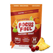 FocusFuel Energy Chews Fruit Punch packaging supports on-the-go focus.