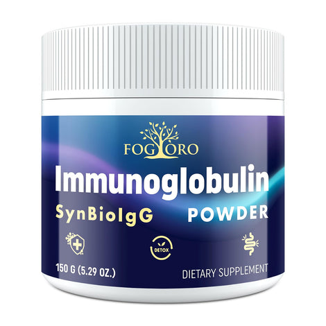 Fogoro IgG immunoglobulin supplement powder with scoop for daily immune support