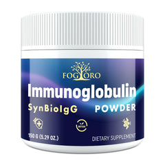 Fogoro IgG immunoglobulin supplement powder with scoop for daily immune support