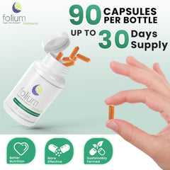 Folium Immuno capsule close-up showing convenient daily dosing.