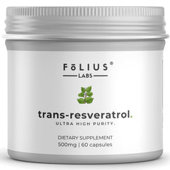 FOLIUS LABS Ultra High Purity Resveratrol capsules for daily antioxidant support.
