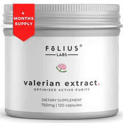 FOLIUS LABS Valerian 4:1 bottle on shelf signals trusted calming support.