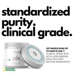 FOLIUS LABS Vitamin K2 MK-7 55mcg label highlighting purity and clean ingredients