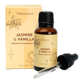 Folkulture Jasmine & Vanilla essential oil bottle for diffusion and mood enhancement