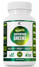 Folona Super Greens bottle with Ashwagandha for daily immune support and energy.