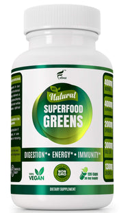 Folona Super Greens bottle with Ashwagandha for daily immune support and energy.