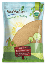 Food to Live Amla Powder bottle closeup highlights antioxidant-rich Amalaki for daily smoothies.