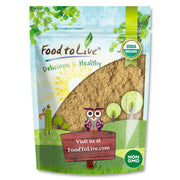 Food to Live Organic Triphala Powder bag on the counter for easy daily use.