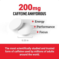 Force Factor caffeine pills tablets detail showing compact high-dose caffeine.