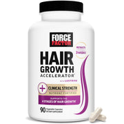 Force Factor Hair Growth Accelerator bottle front highlighting multivitamin benefits for hair.