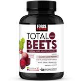 Force Factor Total Beets bottle pour showing easy daily use for circulation support