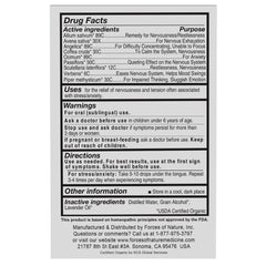 Close-up of Calm Mood ingredients list on label