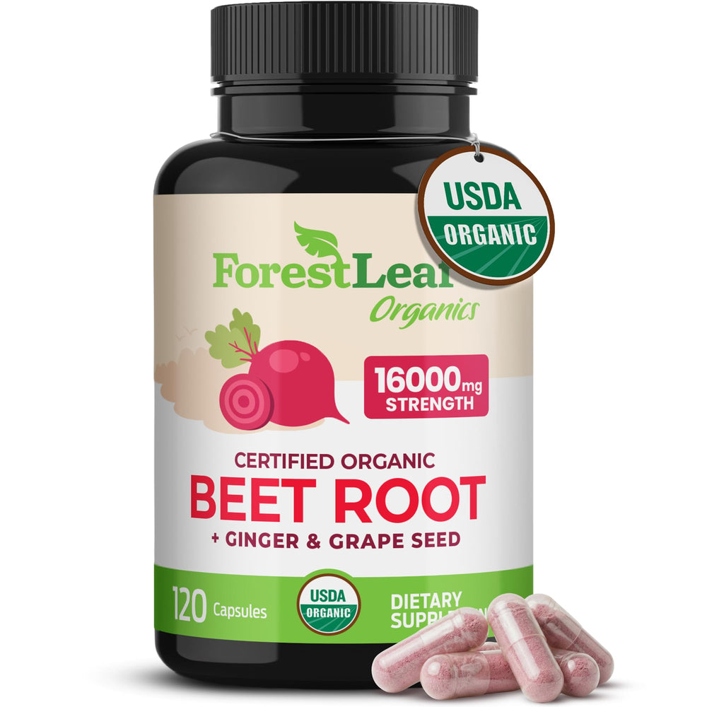 ForestLeaf beet root capsules front view for daily wellness support