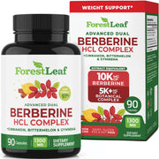 ForestLeaf Berberine supplement bottle showing high potency for energy metabolism support