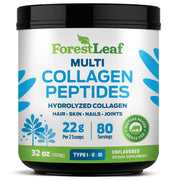 ForestLeaf Collagen Powder unflavored tub; ideal for smoothies and baking.