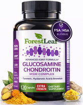 ForestLeaf glucosamine chondroitin msm bottle highlighting mobility support