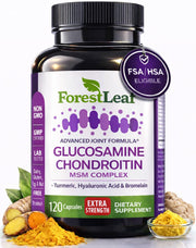 ForestLeaf glucosamine chondroitin msm bottle highlighting mobility support