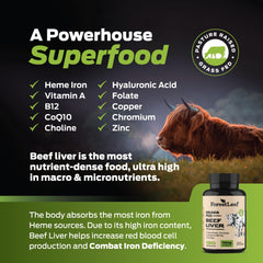 ForestLeaf label close-up highlighting the five-organ blend for broad nutrient coverage.