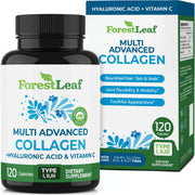 ForestLeaf Multi Collagen bottle close-up promoting skin hydration and glow