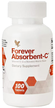 Forever Living Absorbent-C orange honey flavor bottle shown for daily vitamin C use.