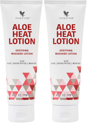 Forever Living Aloe Heat Lotion bottle with menthol and eucalyptus for soothing comfort